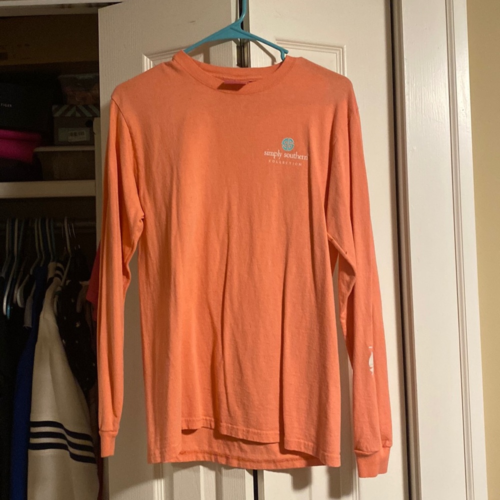 Coral color simply southern “scrub life” shirt size small